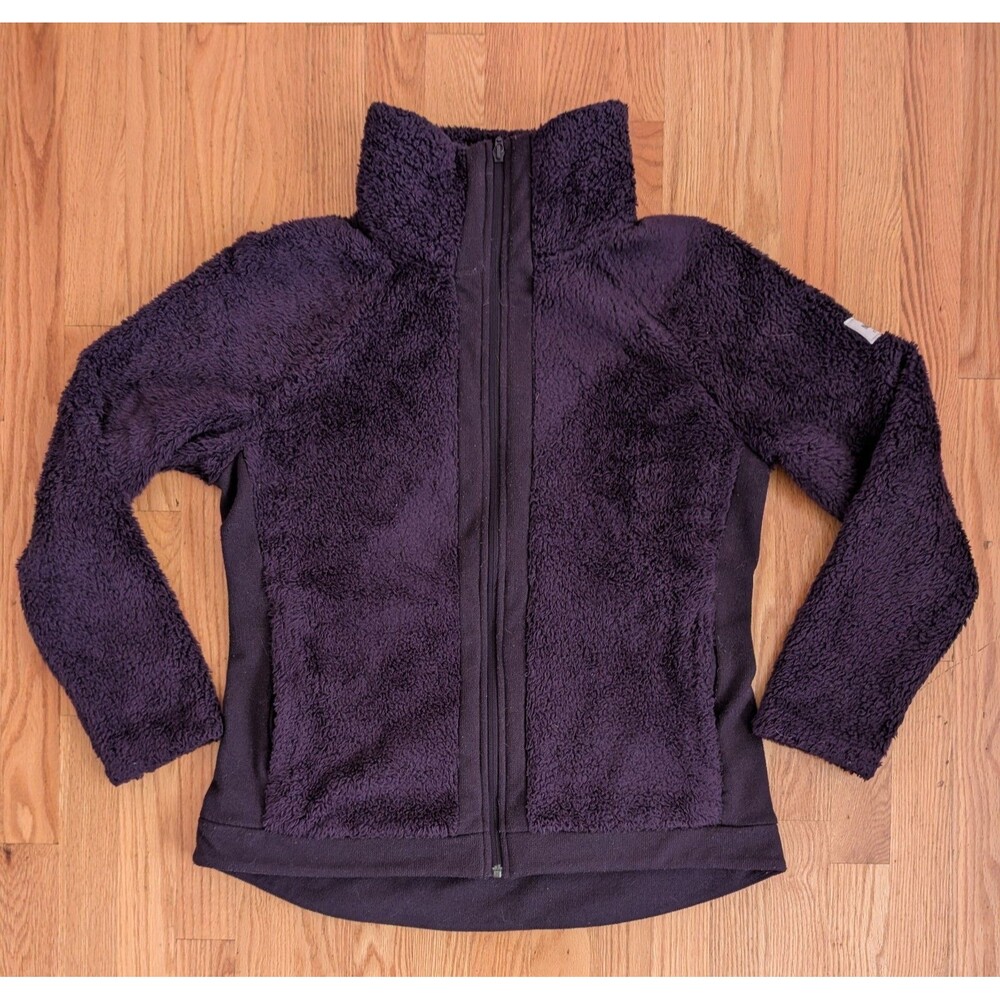 The North Face Womens Large Furry Fleece Full Zip Sherpa Jacket Purple Hike